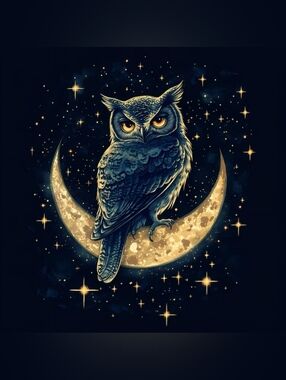Night Sky Owl Custom Fridge Magnet Home Kitchen Decor